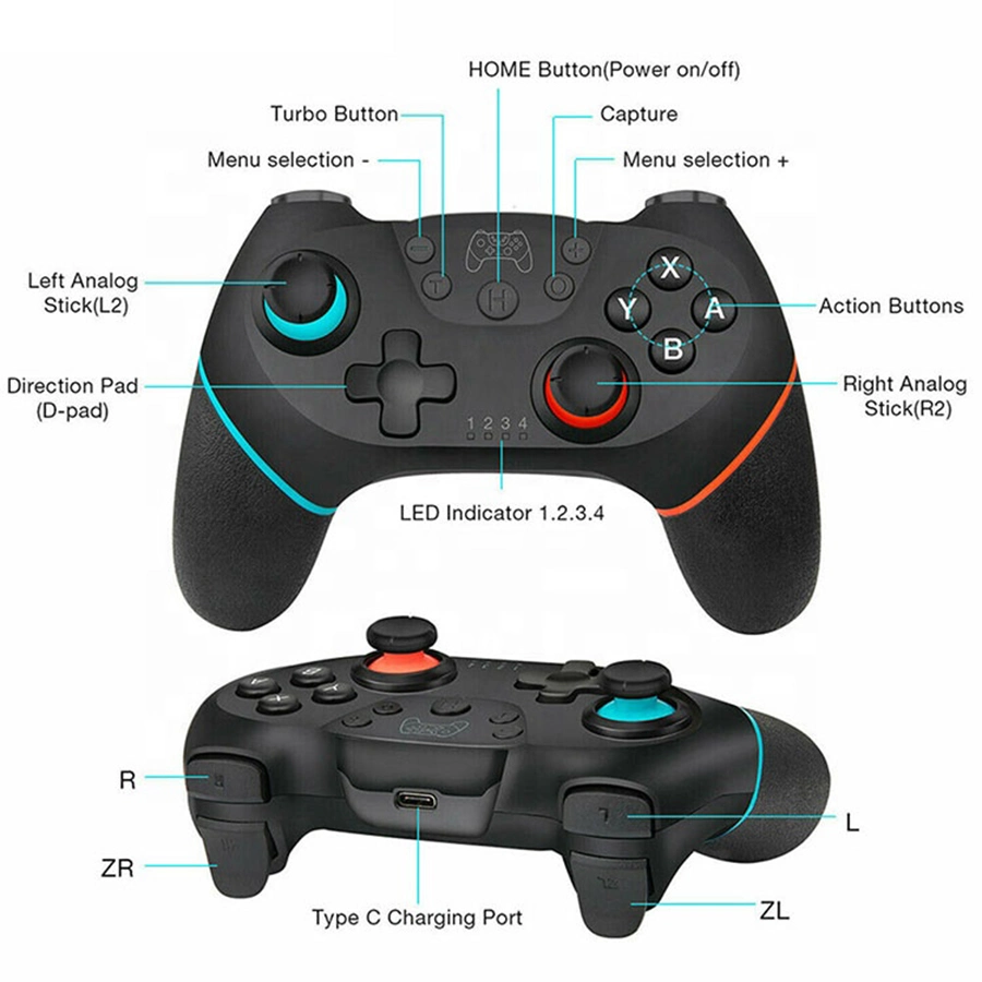 Byit 2021 Factory Price Gaming Joypad Bluetooth Wireless Controller for Nintendo Switch PRO