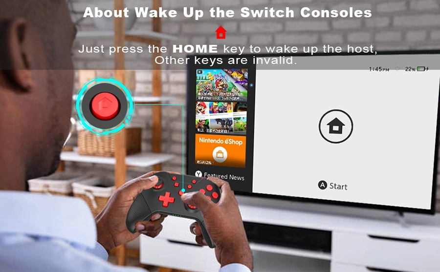 Byit Copy Nintendo Switch PRO Game Controller Gamepad Game Joystick Control Nintendo Switch Smart Voice Control Light Switch
