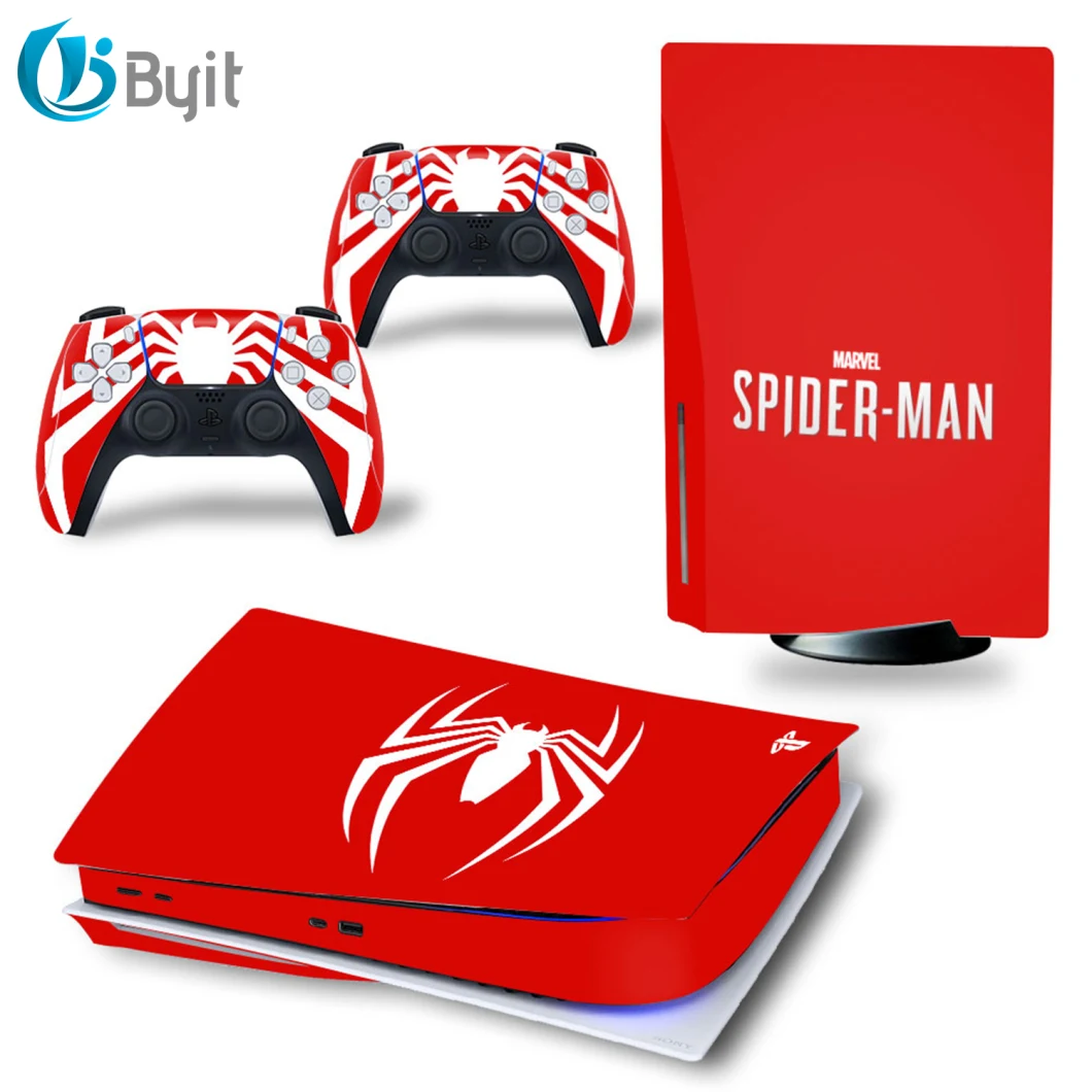 Byit New Style PS5 Vinyl Skin Sticker with 2 Controller Gamepad Skin Sticker