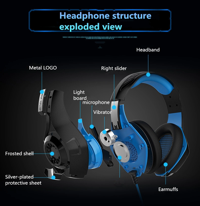 Super Game Headphone Sound LED Light Computer Cellphone Wired Media Player Game Headset