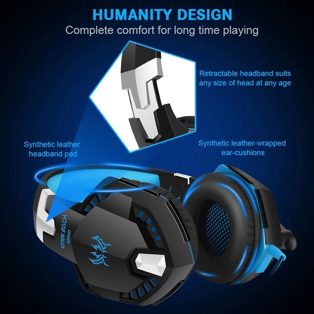 Game Headphone Game Headset Gaming Wired Headset with LED Light
