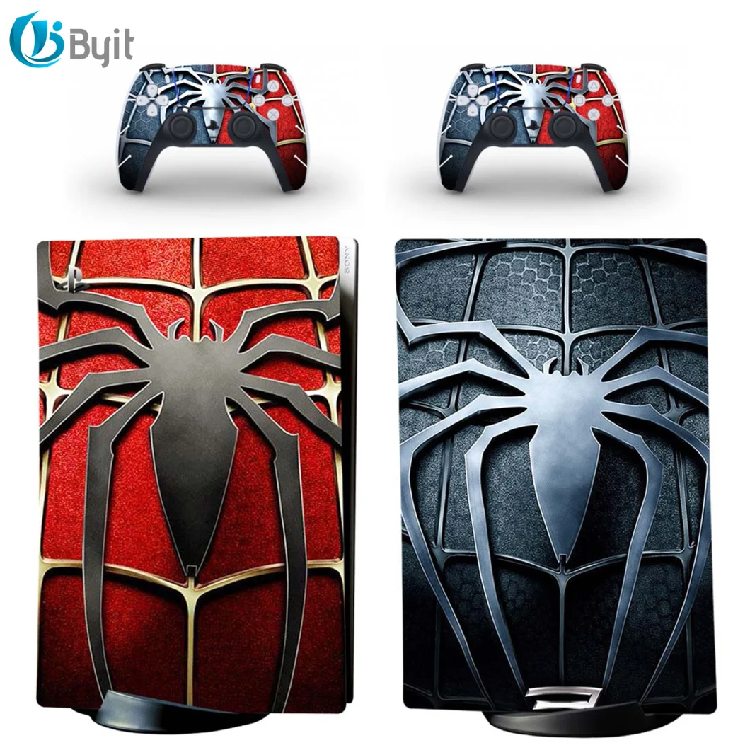 Byit New Style PS5 Vinyl Skin Sticker with 2 Controller Gamepad Skin Sticker