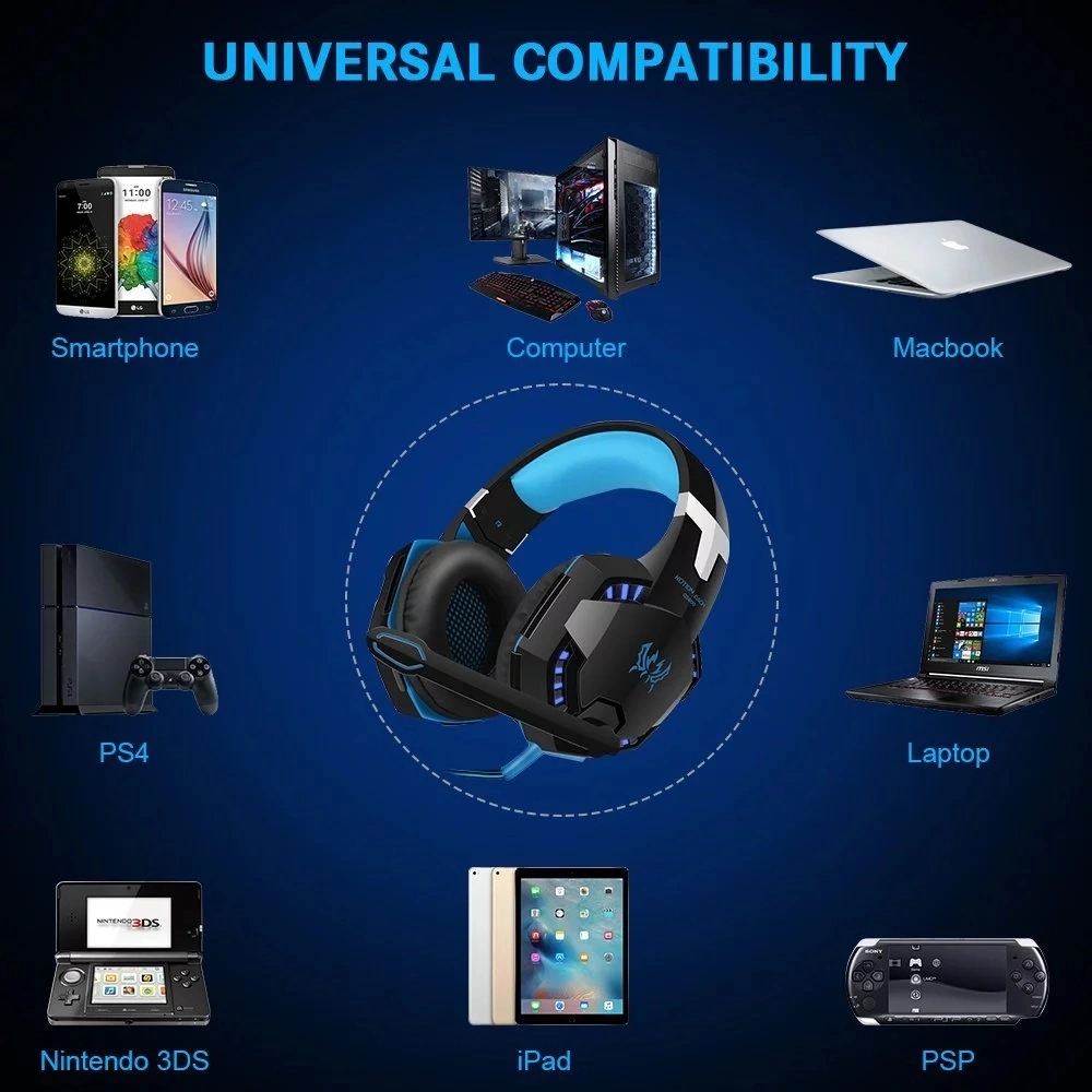 Good Quality Game Headset Headphone PC Computer MP3 Wired Game Headphones for PS3 PS4