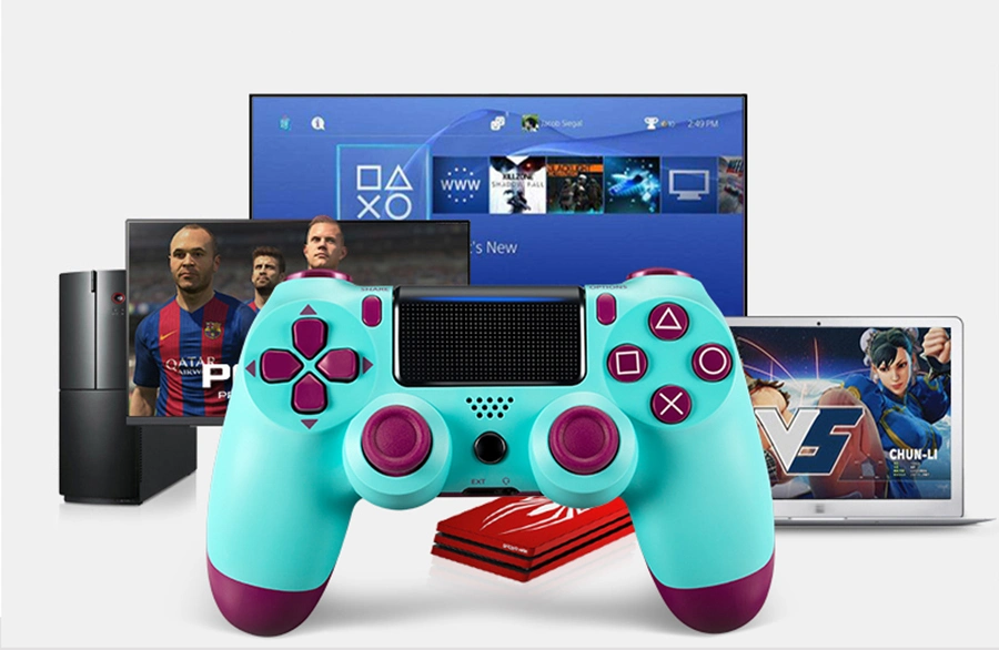 Byit 3D Illusion Sony PS4 Console Controller Wireless Original Controller Wireless Light Controller Blue Berry