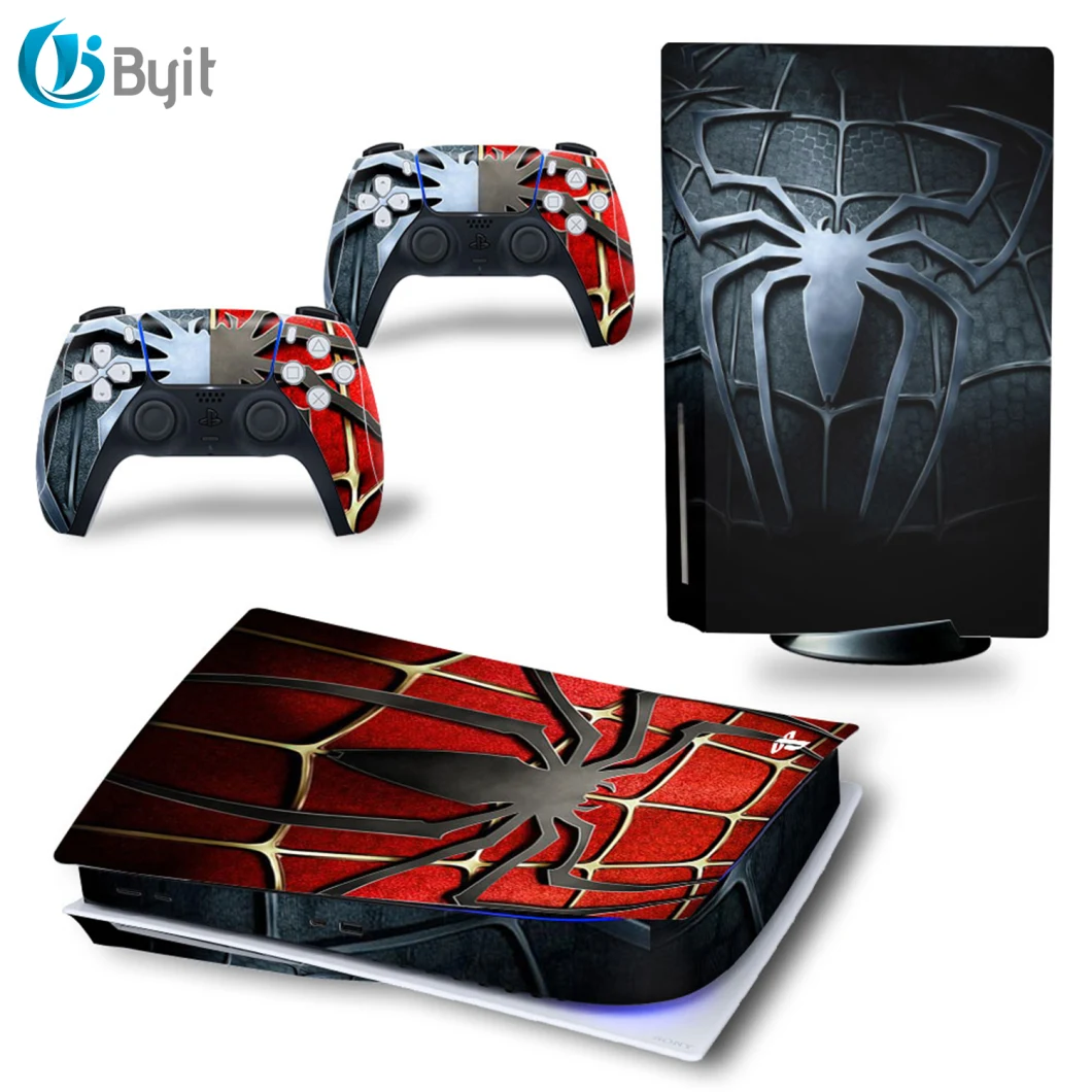 Byit New Style PS5 Vinyl Skin Sticker with 2 Controller Gamepad Skin Sticker