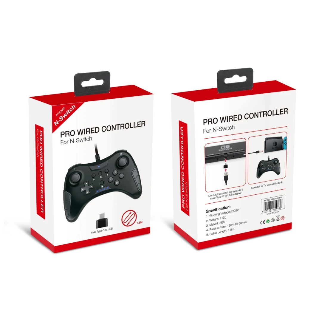 Gamepads for Nintendo Switch PRO USB Cable Wired Game Controller Gamepad+Type-C to USB Adapter