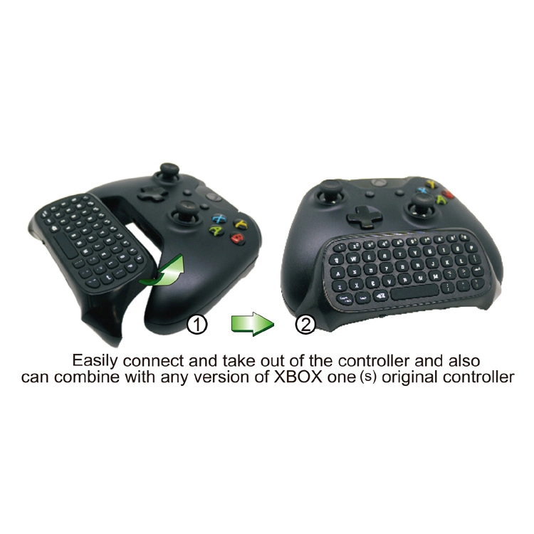 Portable Green Backlit Handheld Keyboard Gaming Message Gamepad Keyboard 47 Keys Wireless 2.4G Practical for xBox One S Controller Gamepad Keyboard Accessories