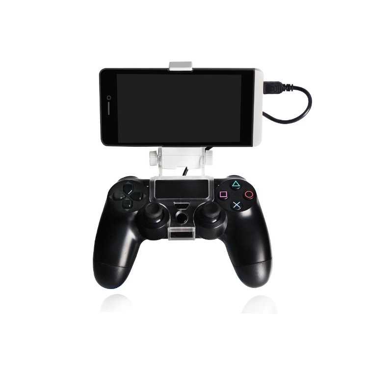 Controller Clamp for PS4 / PS4 Slim / PS4 PRO Controller 180 Degrees Compatible for 6 Inch Mobile Max Smart Phone Holder Stand Bracket Glacier White