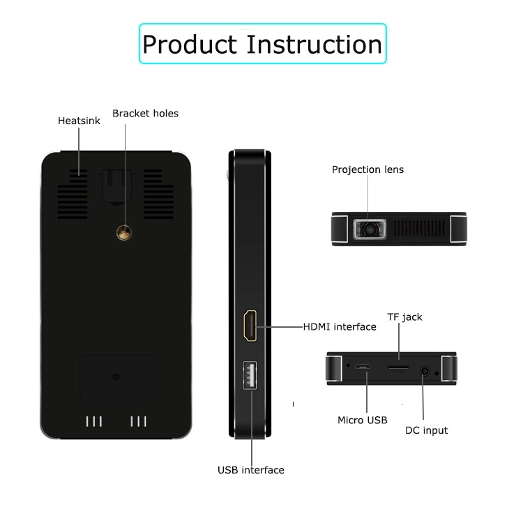 Newest Wireless Connect to Smartphone, Android Phone Wireless Portable Mini Projector