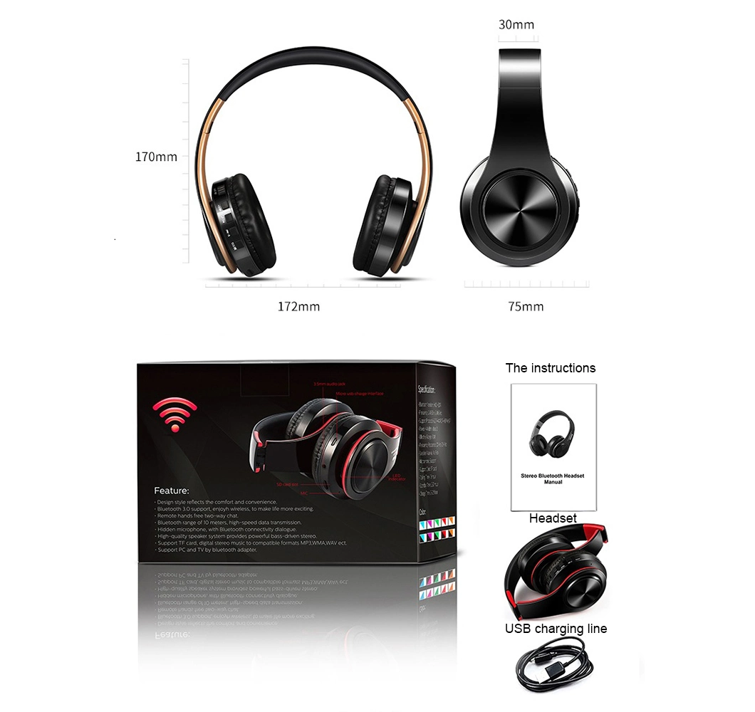 High Quality Gaming wireless bluetooth 5.0 Headset with built-in Microphone for PC xBox One PS4