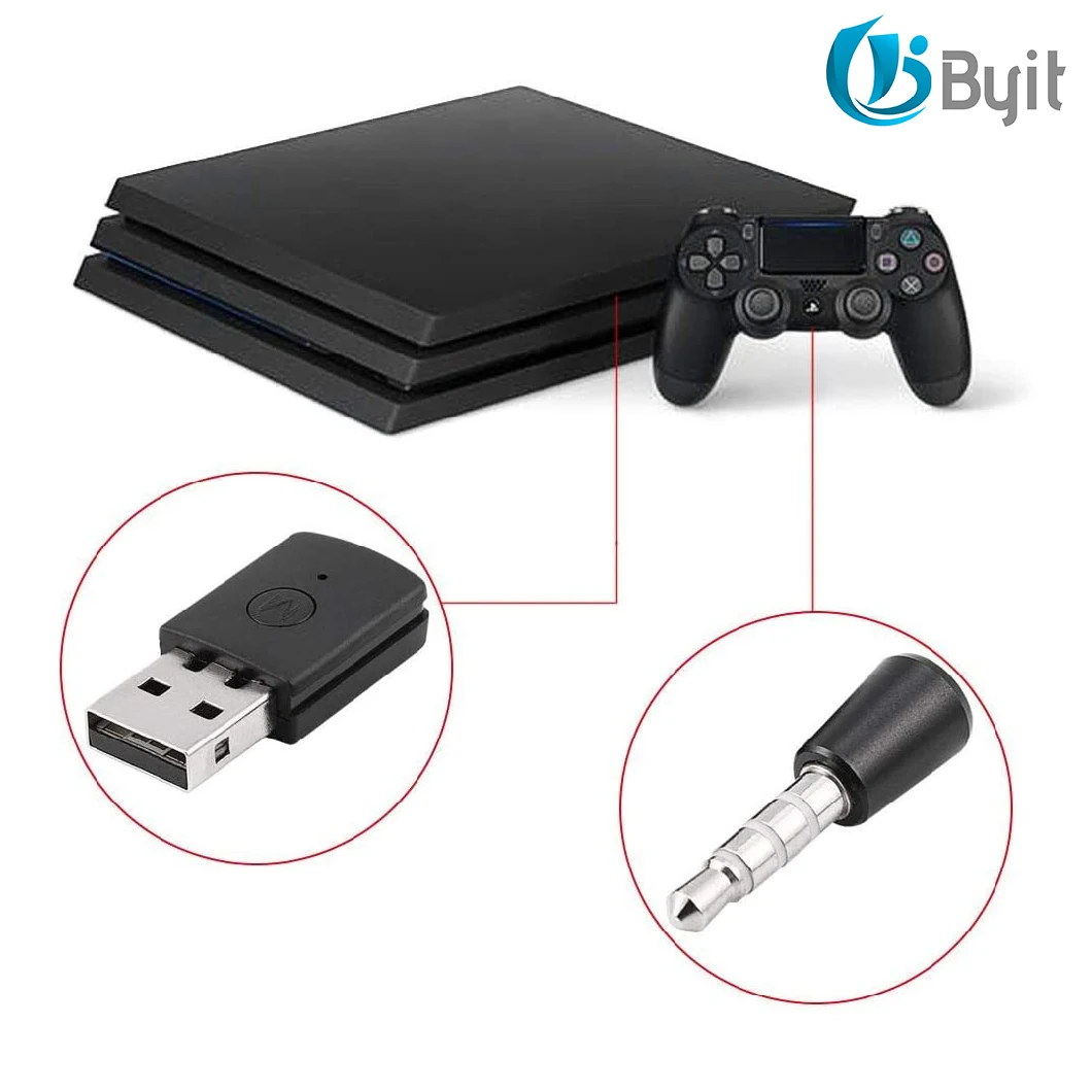 Byit 2021 Latest Wireless Bluetoth Adapter for P4 Gamepad Headphone Receiver