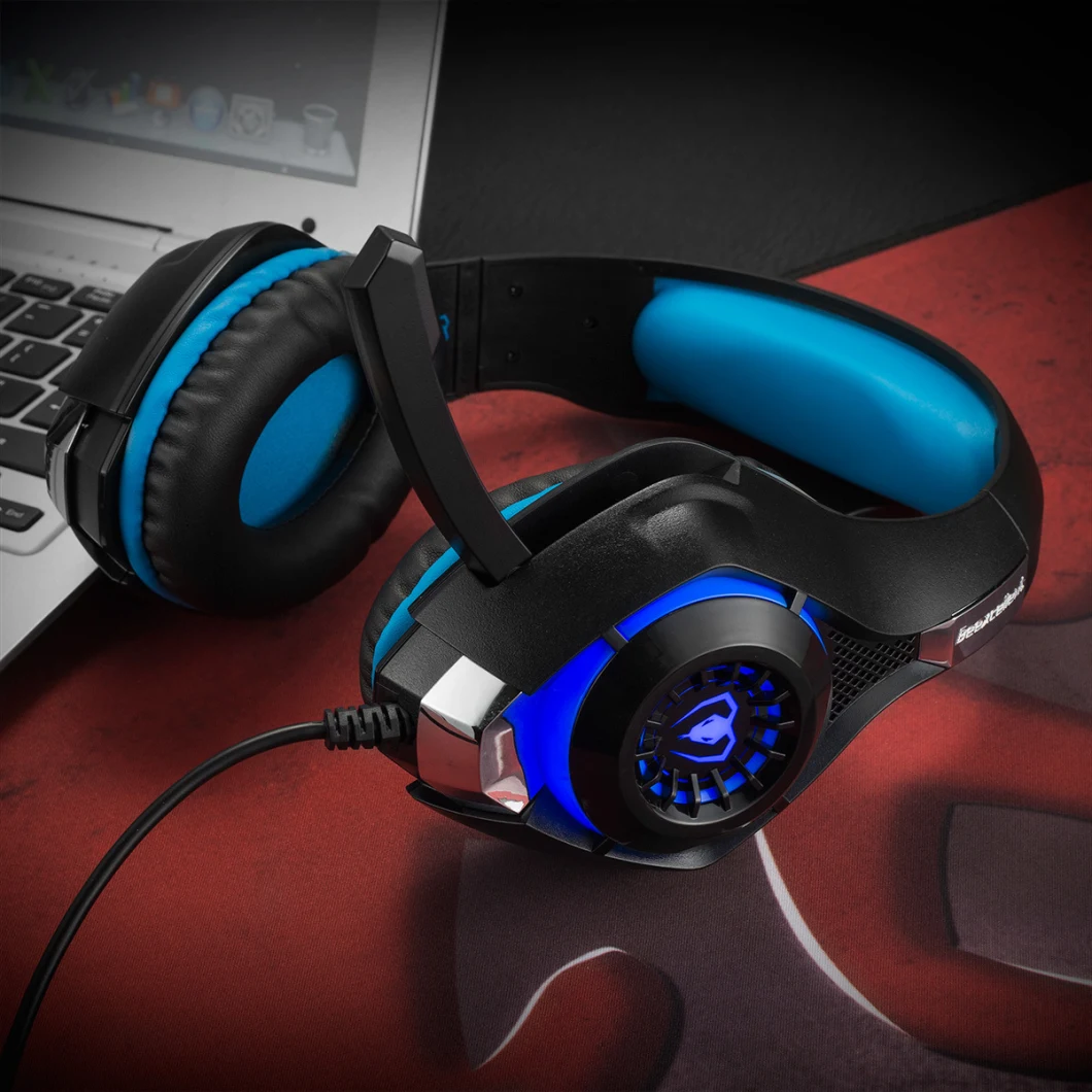 Custom LED Light Stereo PC Gaming Headphone Player Wired Game Headset Game Headphone