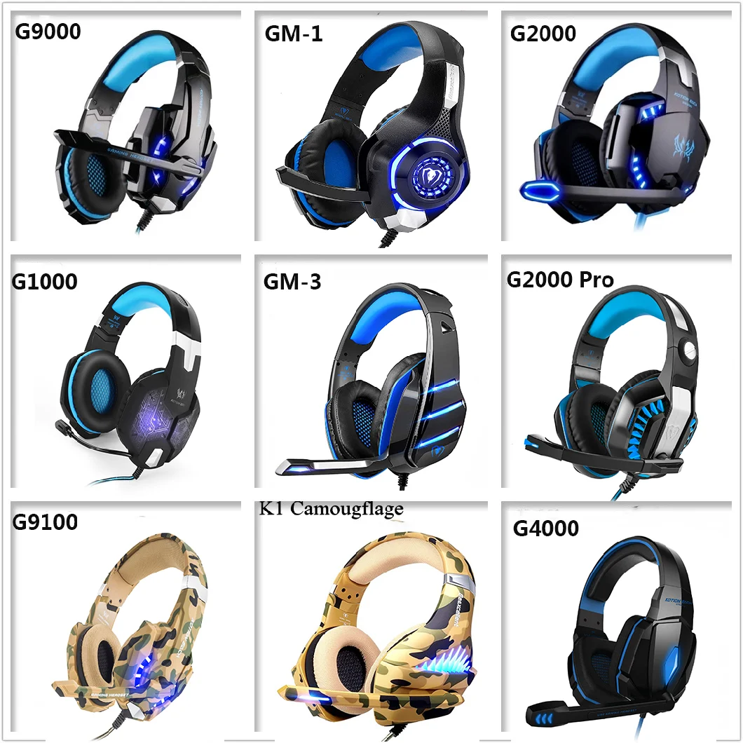 Custom LED Light Stereo PC Gaming Headphone Player Wired Game Headset Game Headphone