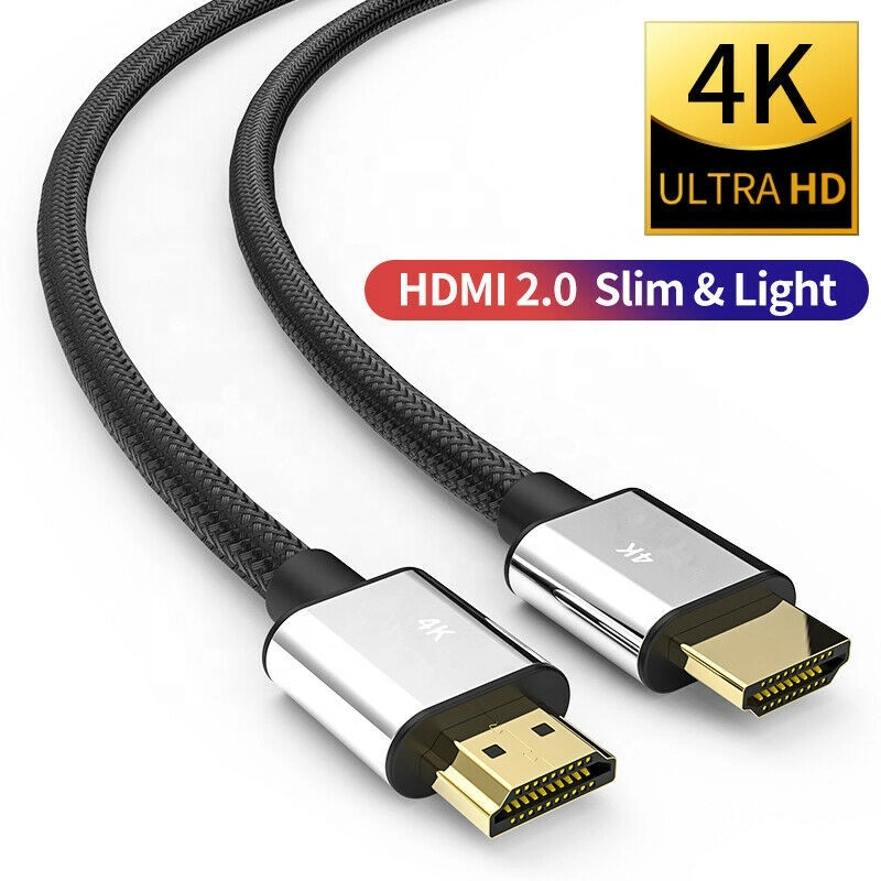 Wholesale HDMI to HDMI Cable Slim HDMI Cable 2.0 4K 3D for Apple TV Projector PS4