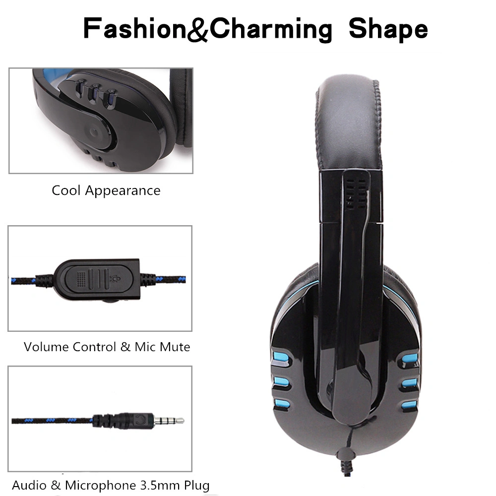 Compact Oval Shape PS4 Game Headset with Mic Mute and Sound Volume Control