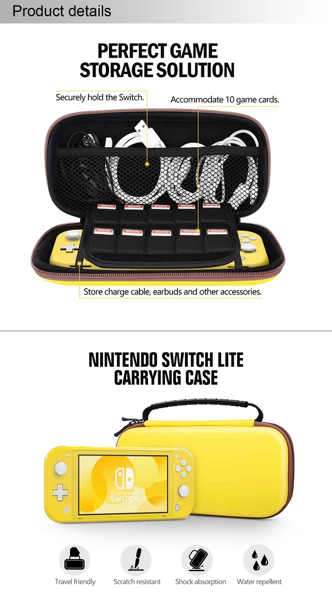 Storage Box Protective Carrying Nintendo Controller OEM Custom Console PU Leather EVA Case for Nintendo Switch