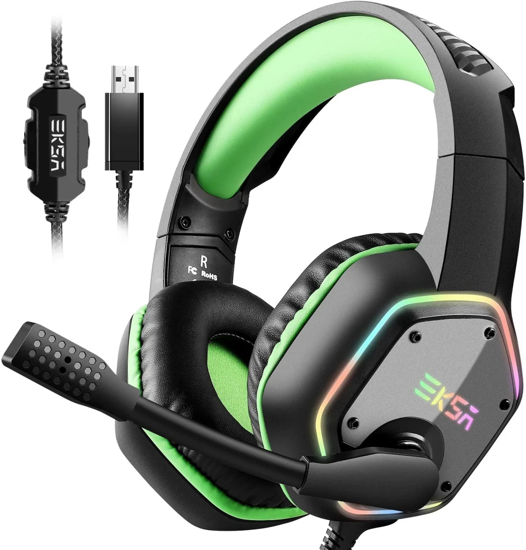 USB Gaming Headset PS4 Headphones Compatible with PC, PS4 Console, Laptop