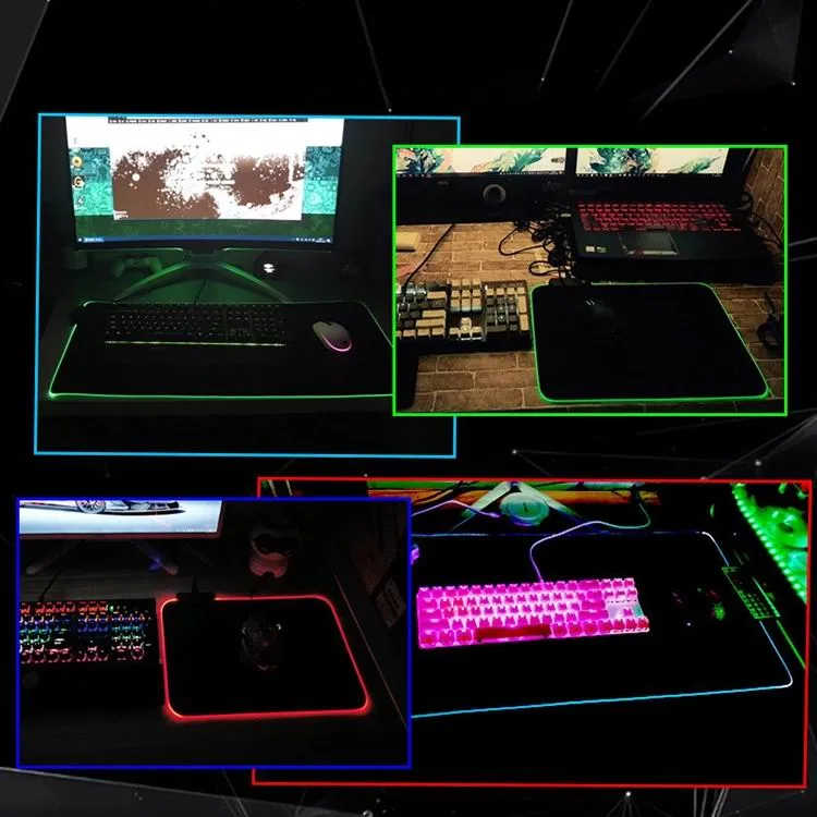 RGB Soft Gaming Mouse Pad Large Oversized Glowing RGB LED Extended Gaming Mouse Pad Computer Accessories