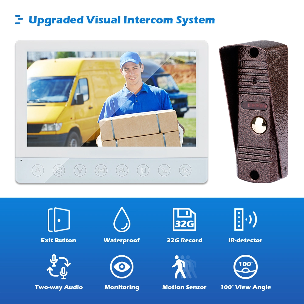 Most Powerful Video Door Phone Intercom System Support to Connect with CCTV Camera PIR Sensor Locks