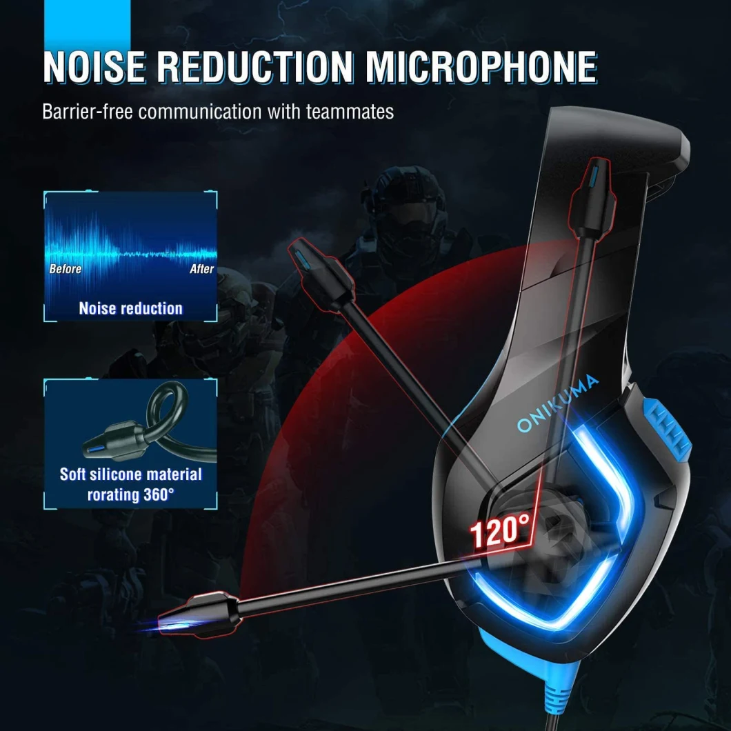 Stereo Sound PC Gaming Headset with Microphone, Over Ear PS4 Gaming Headphone with Noise Cancelling Mic