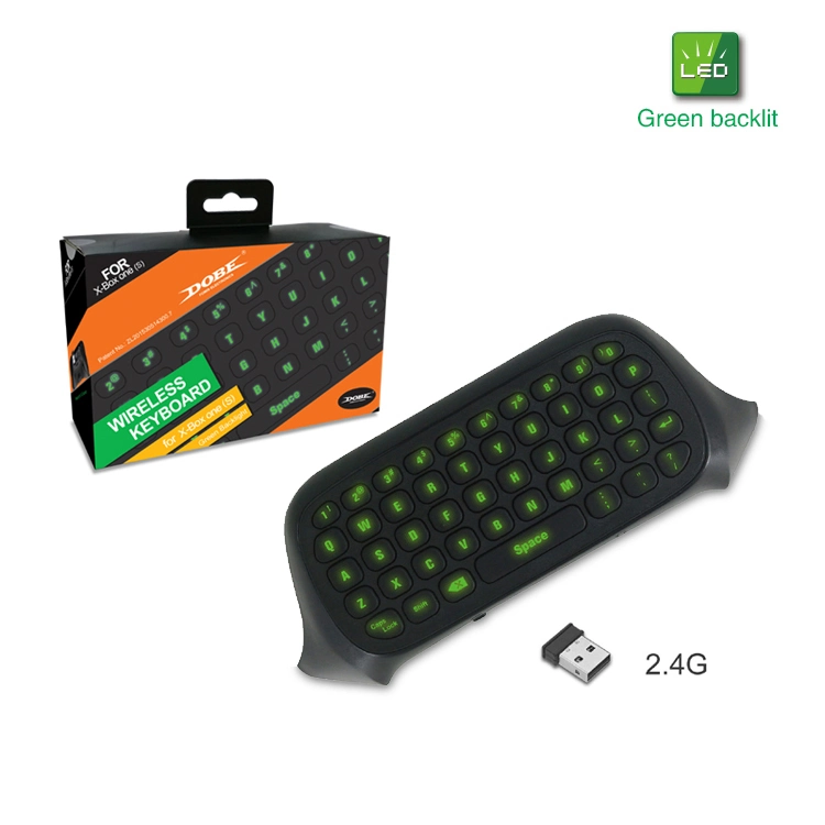 Portable Green Backlit Handheld Keyboard Gaming Message Gamepad Keyboard 47 Keys Wireless 2.4G Practical for xBox One S Controller Gamepad Keyboard Accessories