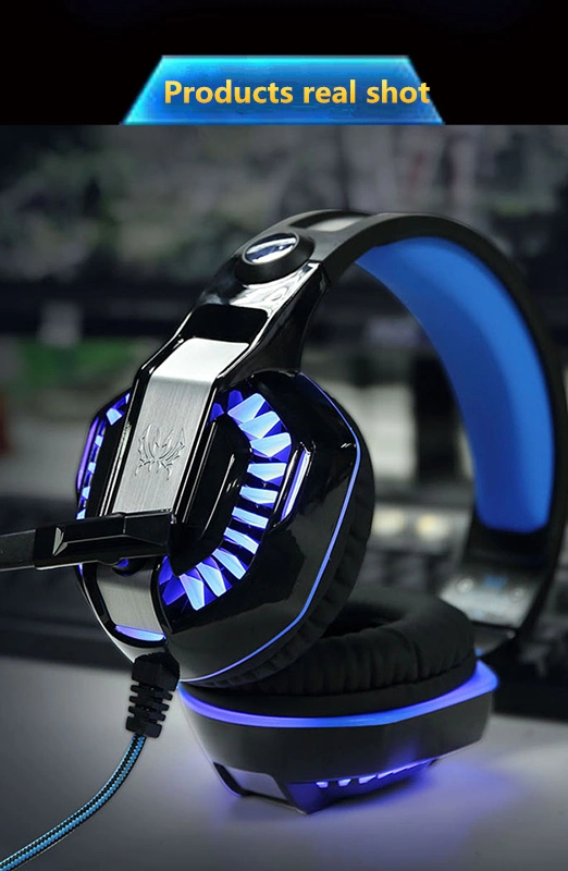 Shenzhen Game Headphone Manufacture Custom Colorful Computer Game Wired Headset with Speaker Foldable Headphone Game Headset