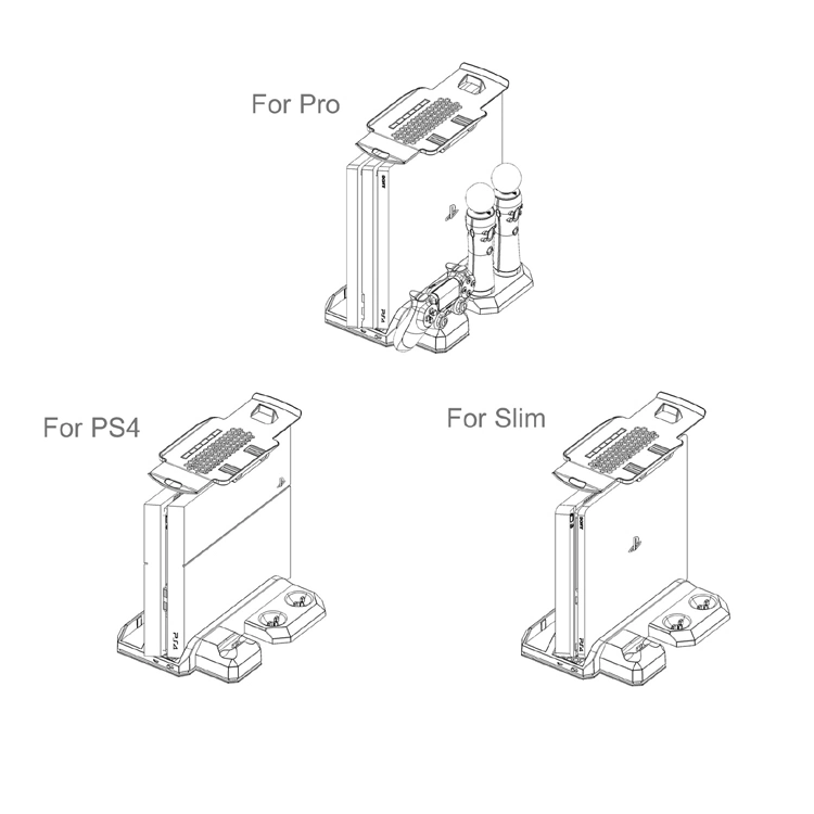 Multi-Function Cooling Stand for PS Vr and Compatible with PS Vr Glasses/PS4/PS4 Slim/PS4 PRO Console/PS4 & PS Move Controllers