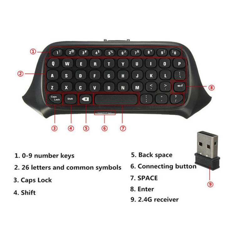 Portable 2.4GHz Wireless Game Controller Chatpad Keyboard for xBox One S/X Game Accessories
