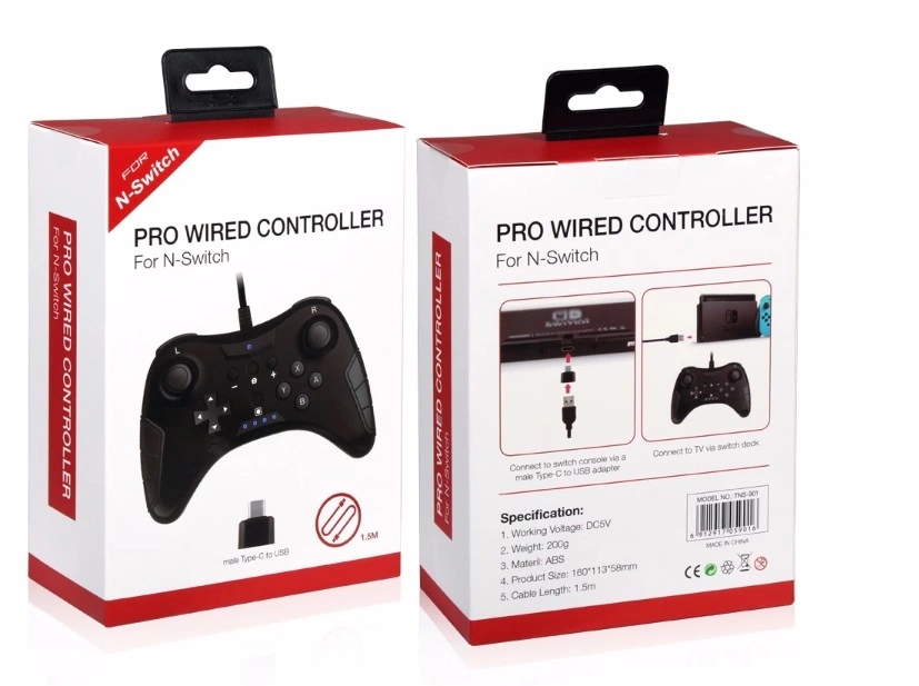 USB Wired Game Controller Gamepad with Adapter for Nintendo Switch PRO