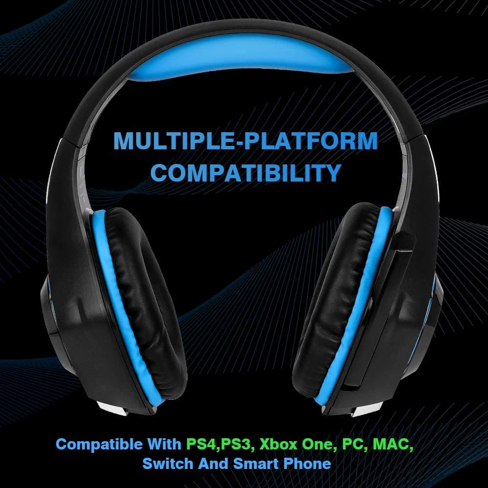 Custom LED Light Stereo PC Gaming Headphone Player Wired Game Headset Game Headphone