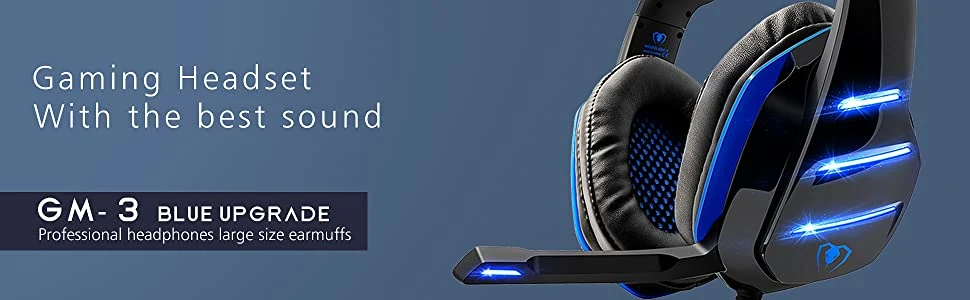 GM-3 Gaming Headphone with LED Light Game Headphone for Computer Laptop Mobile Phone PS4