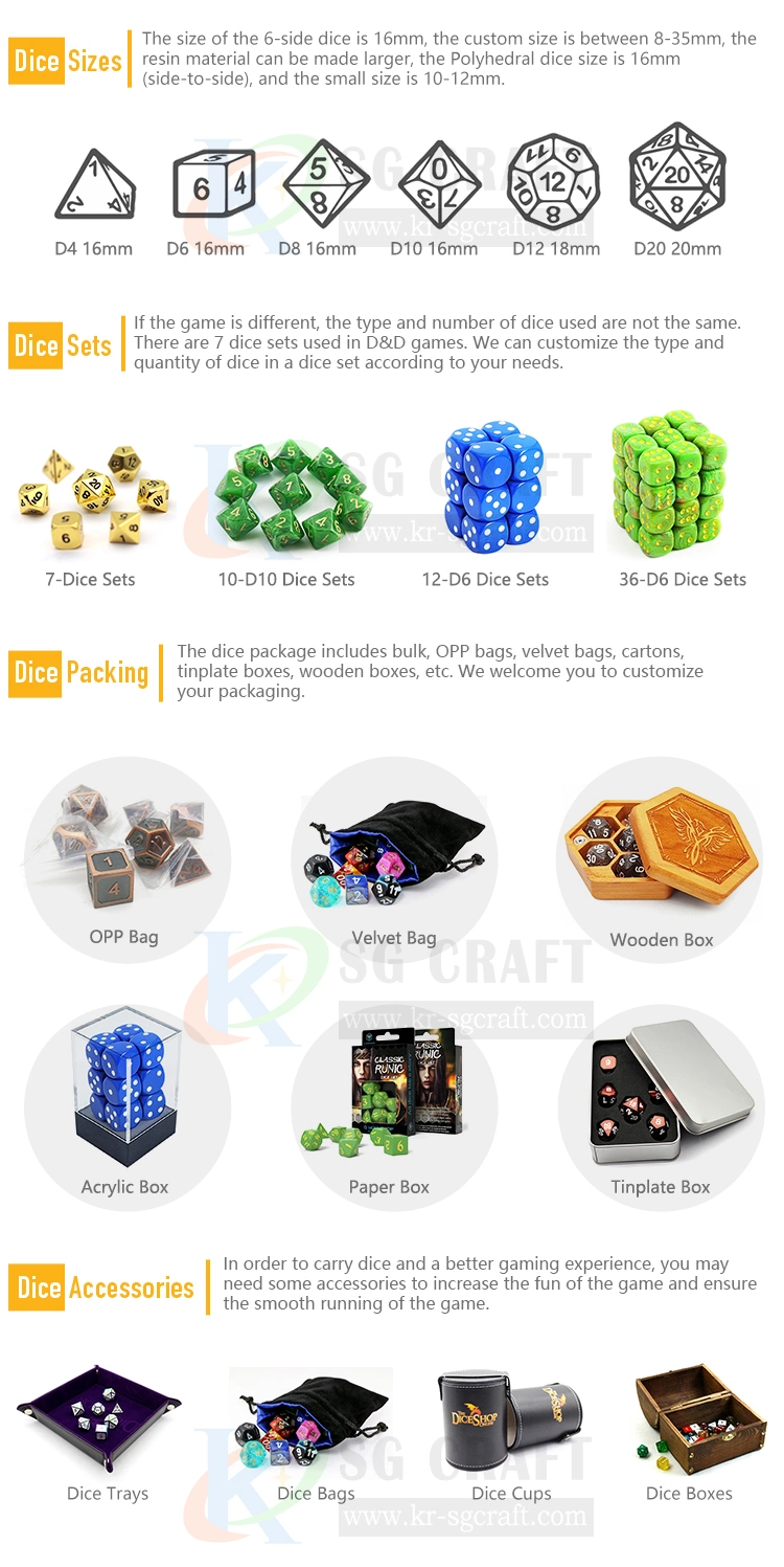 Professional Custom Appeal High Quality Customized Color Casino Game Enamel Metal Dice Dnd Dice