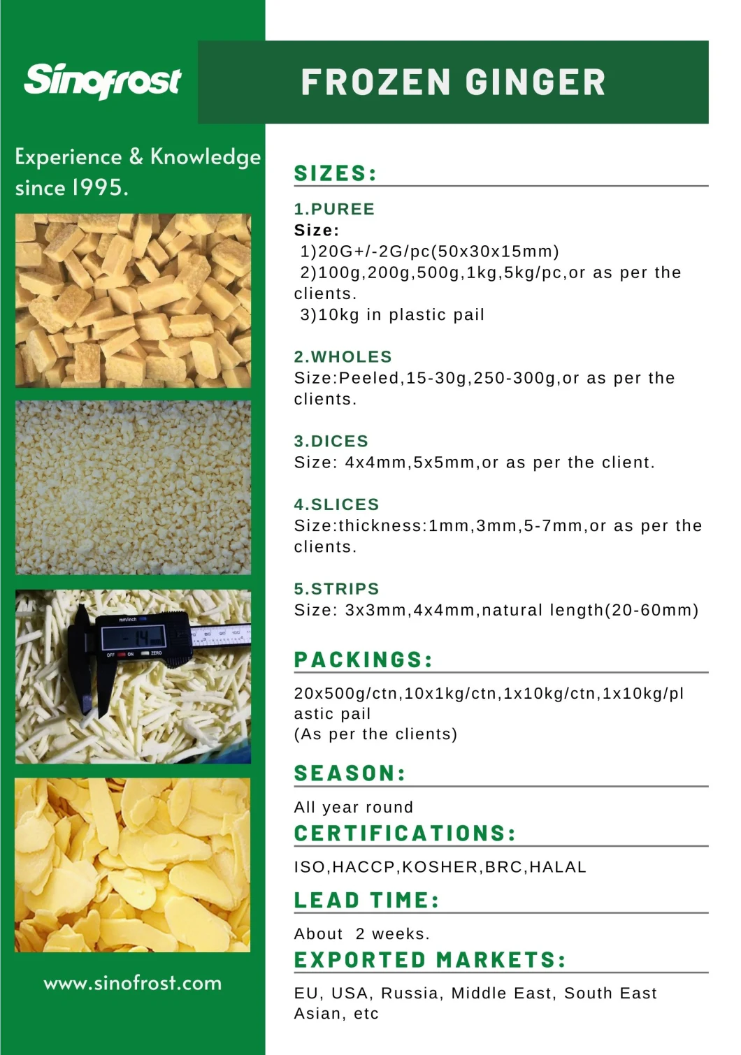 IQF Diced Ginger, Frozen Ginger Dices, IQF Diced Garlic, Frozen Garlic Dices, IQF Diced Celery, Frozen Celery Dices, IQF Spring Onion Cuts, IQF Onion Dices,