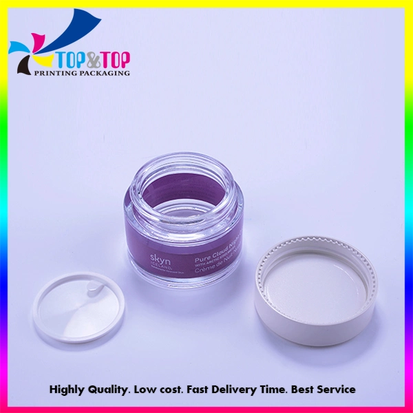 Custom Luxury Translucent Plastic Acrylic Round Cosmetic Cream Packaging Clear Jar with Glod Plating Cap Manufacturer