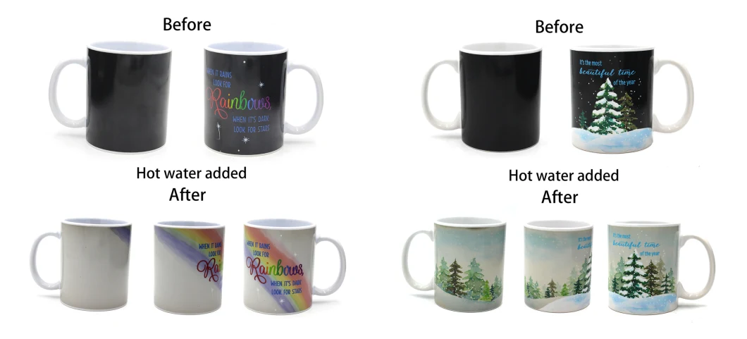 Ceramic Color Changing Mug Original in Heat Sensitive Magic Paint for Friend Gift
