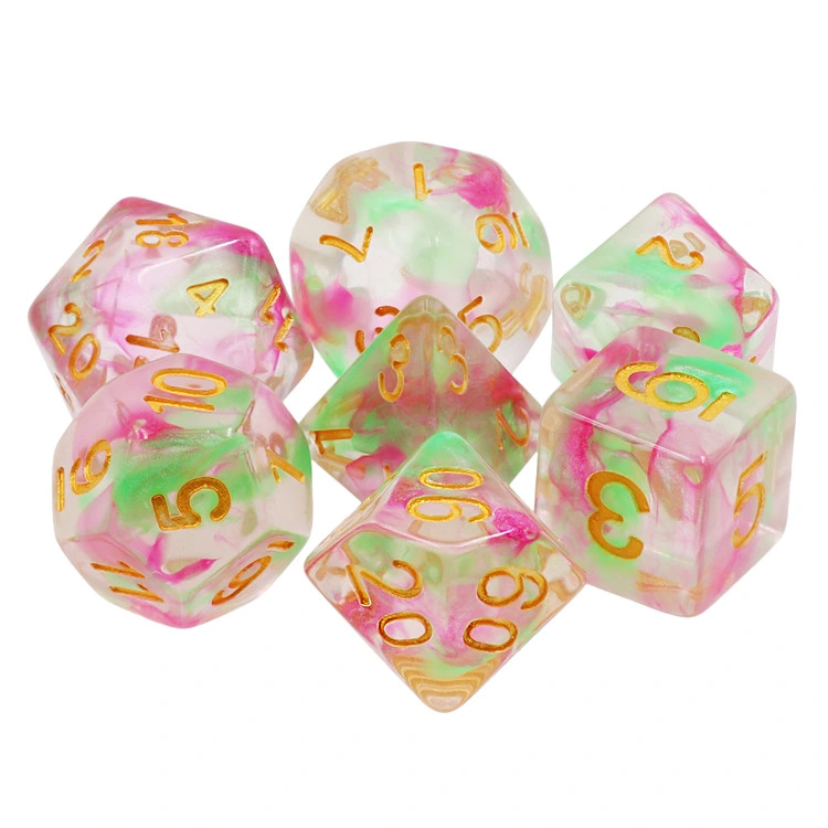 7PCS Polyhedral Dice Custom Dice Set, Plastic Acrylic Dice Set, Custom Dice Guangdong