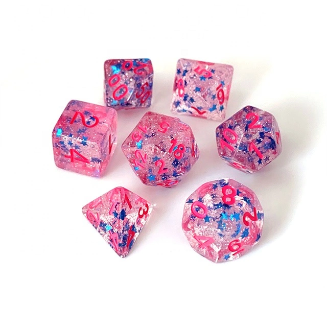 Polyhedral Dungeons & Dragons Resin Flower Dice