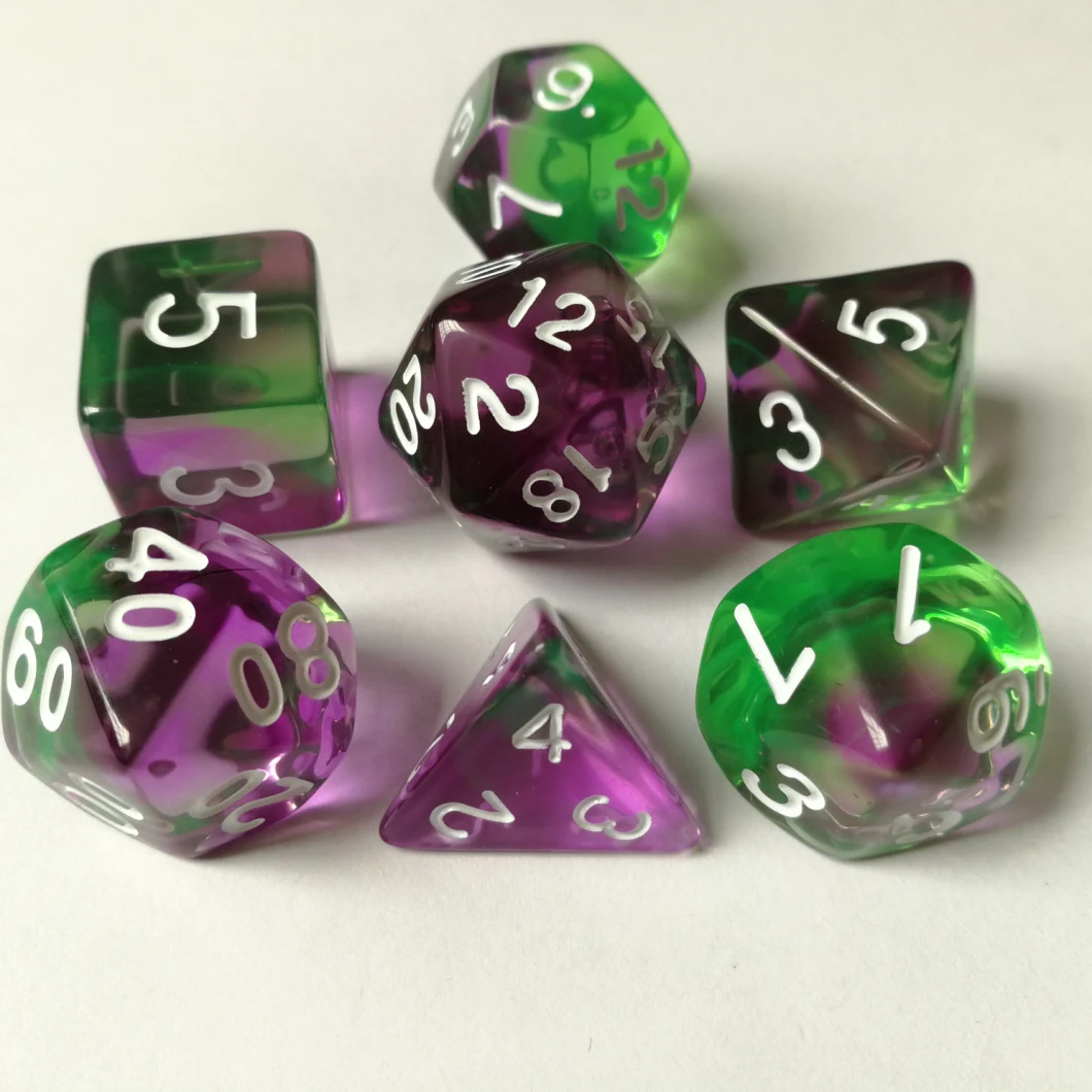 Natural Gemstone Amethyst Game Dice, Handmade Engraved Stone Dice for Dnd Rpg