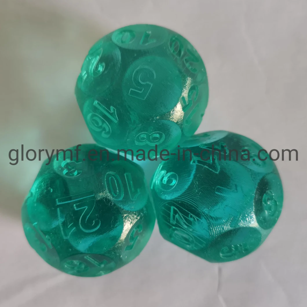 Bulk Custom Rpg Table Game Side Dice Transparent Green Round Dice