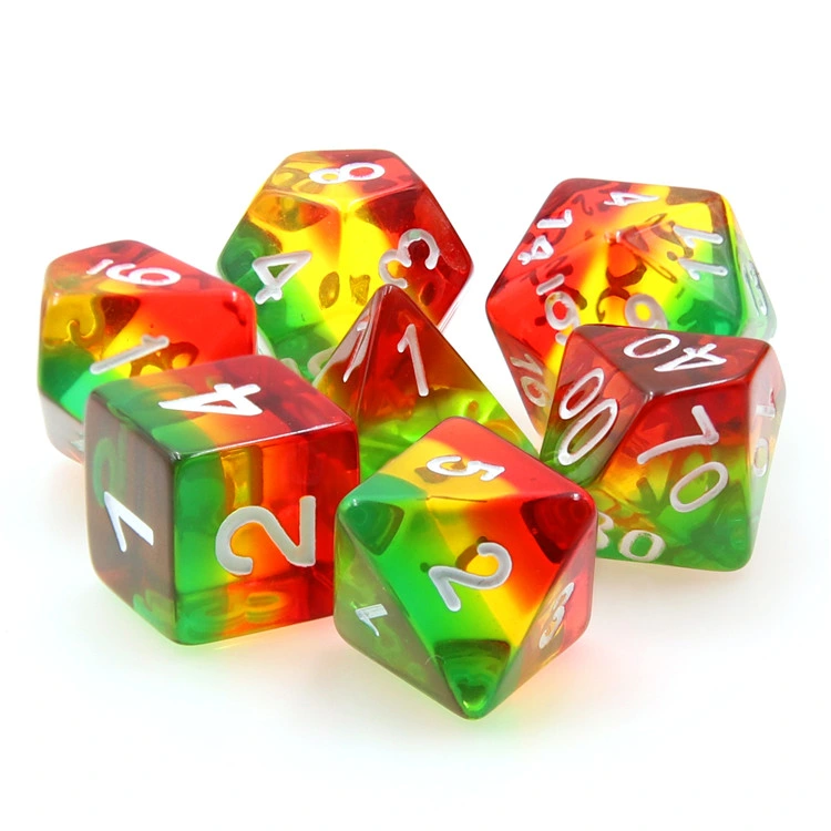 Polyhedron Transparent Color Dice for Rpg Dungeons & Dungeon Games D4 D6 D8 D10 D12 D20