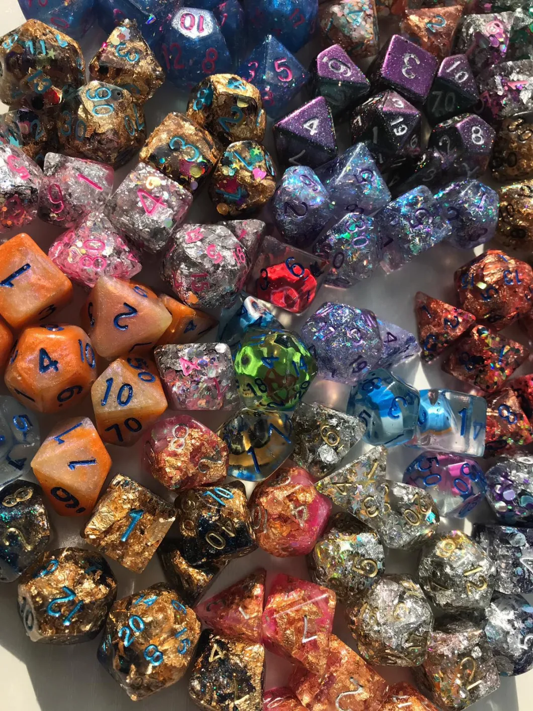 Promotional Price: Products Transparent Two-Color Polyhedron Dice Set Dungeons and Dragons