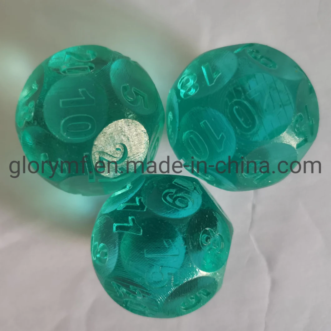 Custom Dnd or Rpg Game Dice Plastic Polyhedral Transparent Resin Round Dice