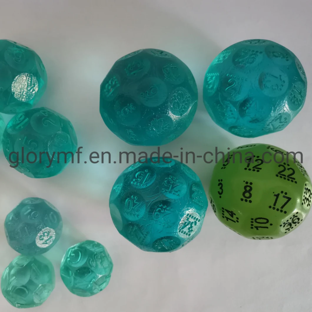 Custom Dnd or Rpg Game Dice Plastic Polyhedral Transparent Resin Round Dice