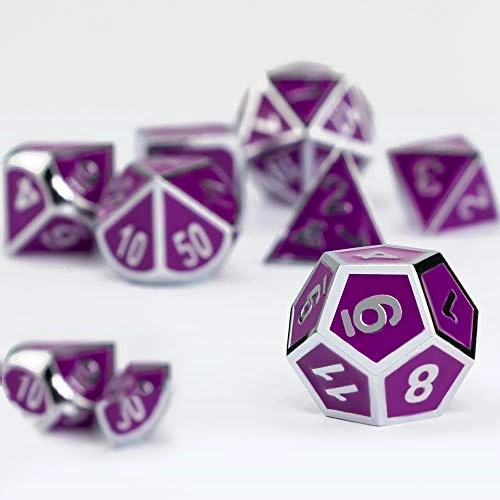 Purple Custom Polyhedral Story Dice Set Metal Dnd D10 Dice