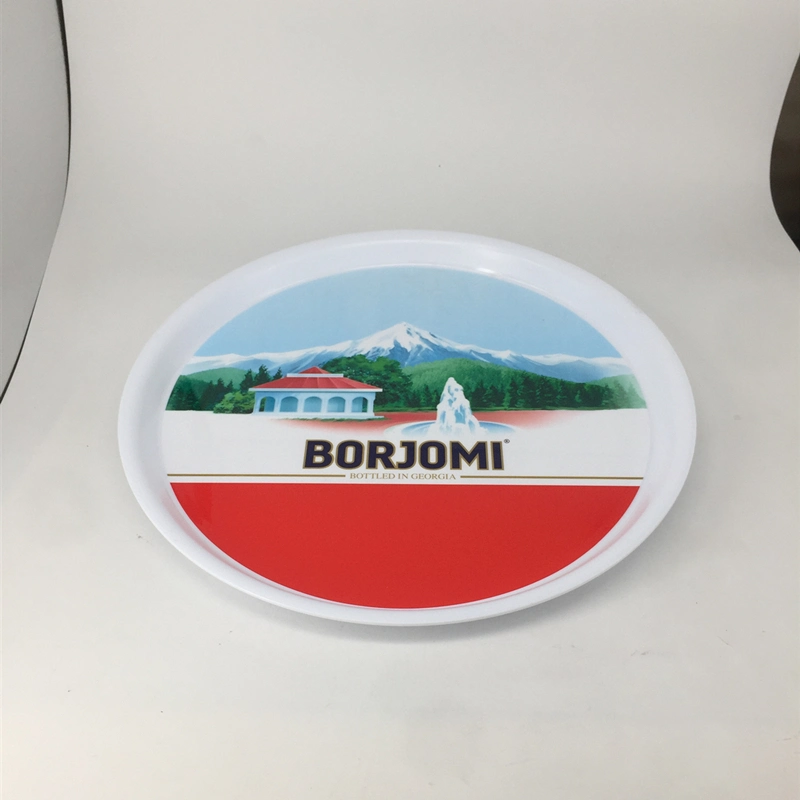 Non Slip Round Beer Promotion Gifts Plastic Acrylic Durable Wholesale Serving Tray