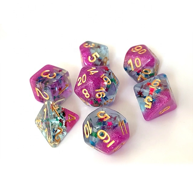 Polyhedral Dungeons & Dragons Resin Flower Dice