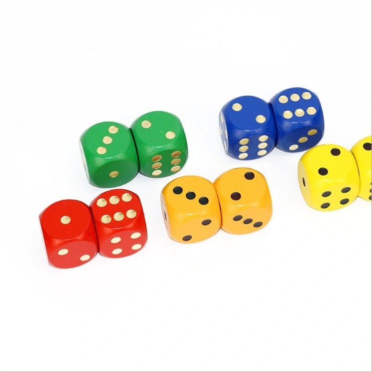 Hot Sale 30mm Wood Dice Colorful Wooden Game Dice Customize