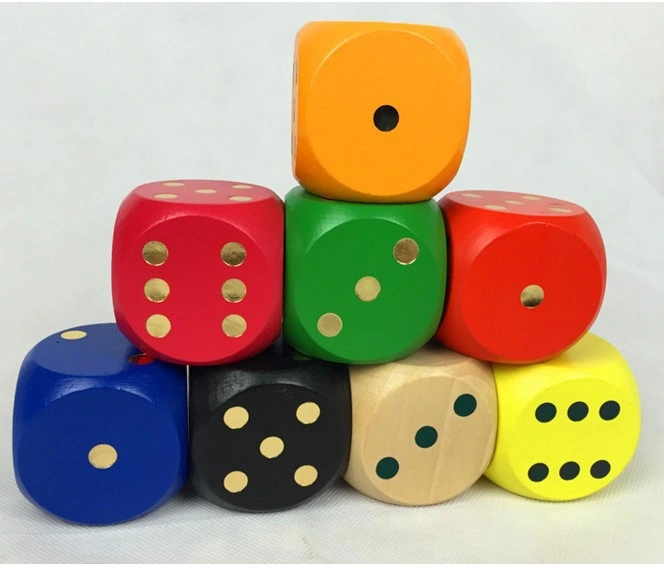 Hot Sale 30mm Wood Dice Colorful Wooden Game Dice Customize