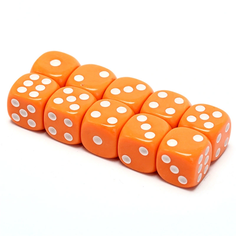 14mm 10PCS/Set Acrylic Colorful D6 Dice, 6 Sided Gambling Small Dice