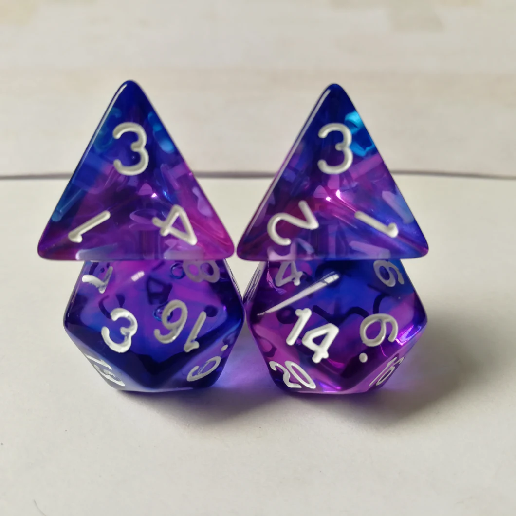 Natural Gemstone Amethyst Game Dice, Handmade Engraved Stone Dice for Dnd Rpg